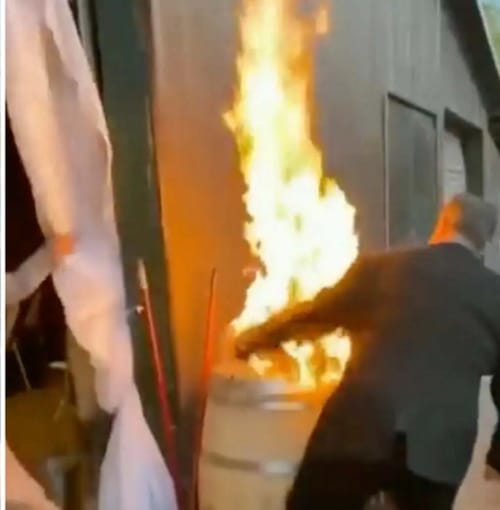 House on fire.