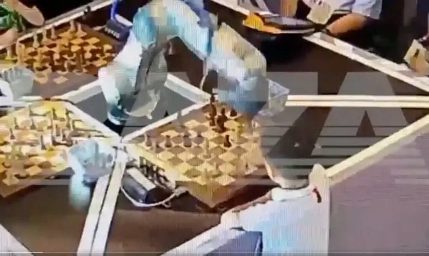 robot playing chess