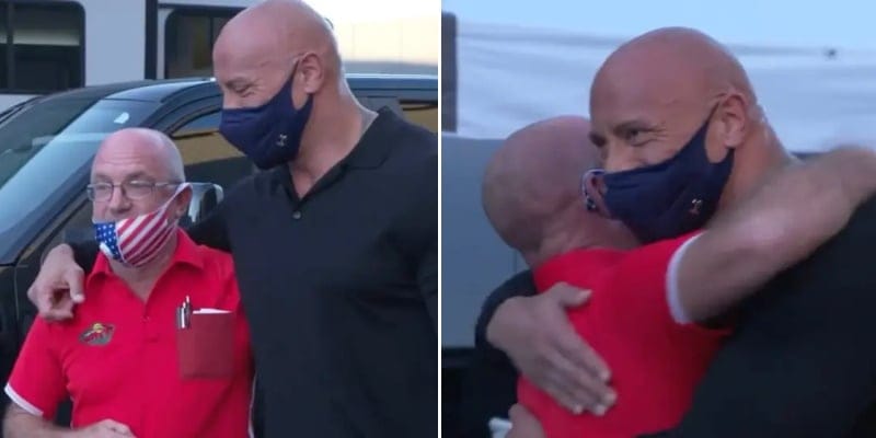 dwayne johnson with friend