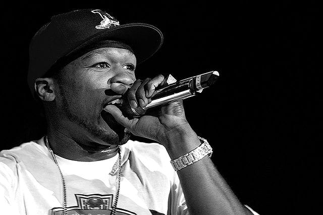50 cent performing during concert