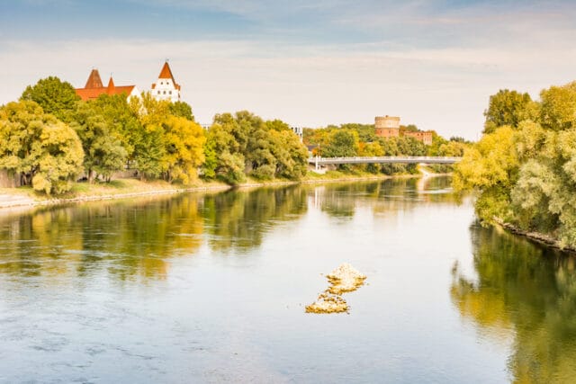 Danube river in Ingolstadt.