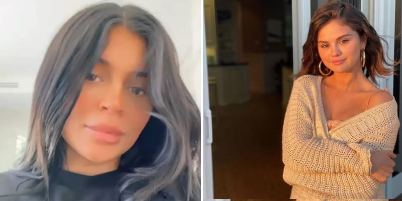 kylie jenner selena gomez composite