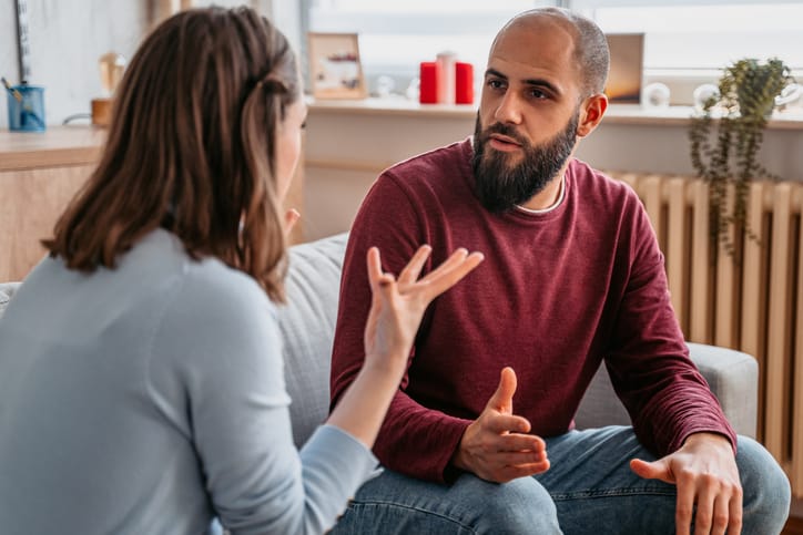 couple arguing at home