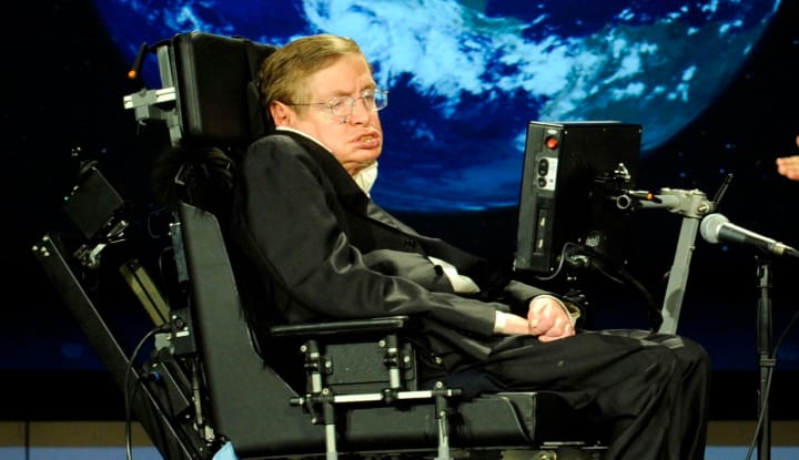 stephen hawking giving NASA talk