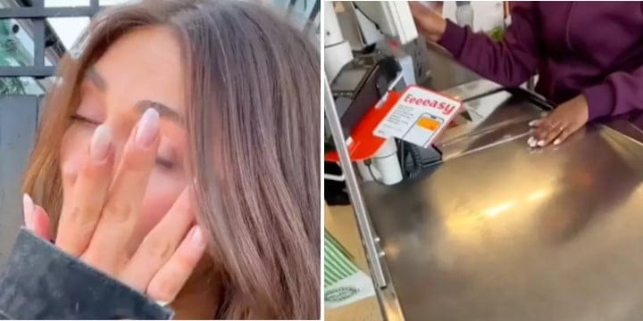 tiktokker @millyg_fit crying over groceries