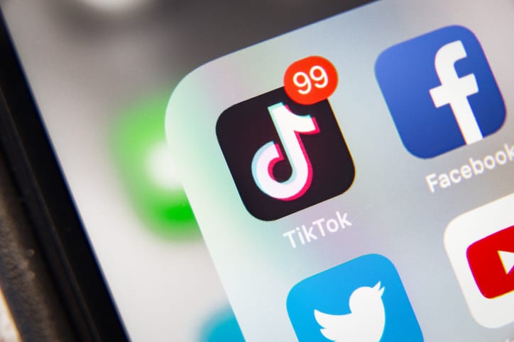 TikTok app icon on iPhone.