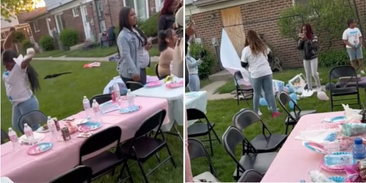 mom destroys gender reveal party