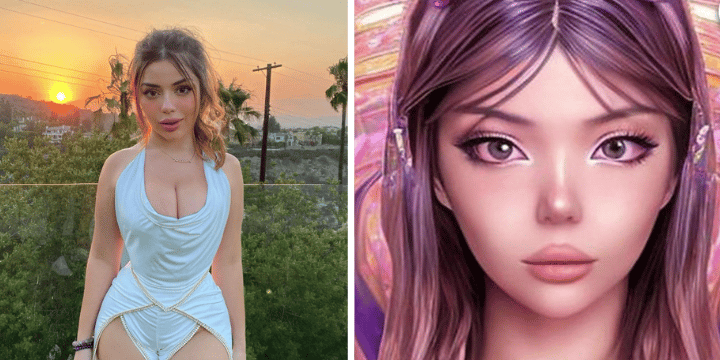 katiana kay posing and AI rendition
