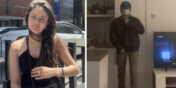 female delivery driver dressed as man