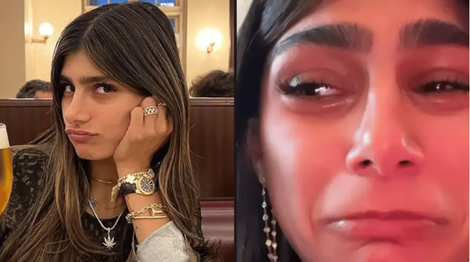 mia khalifa crying on instagram