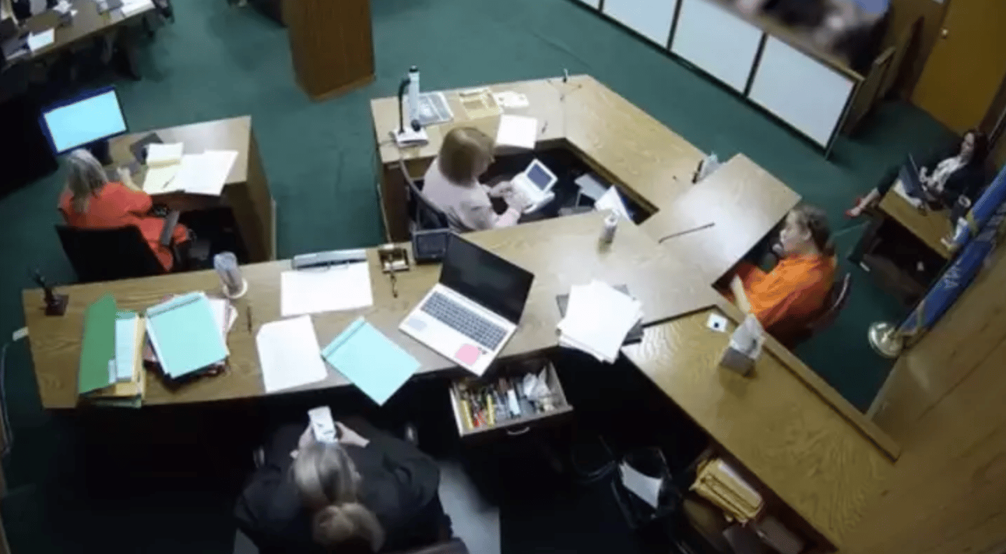 judge on phone during testimony