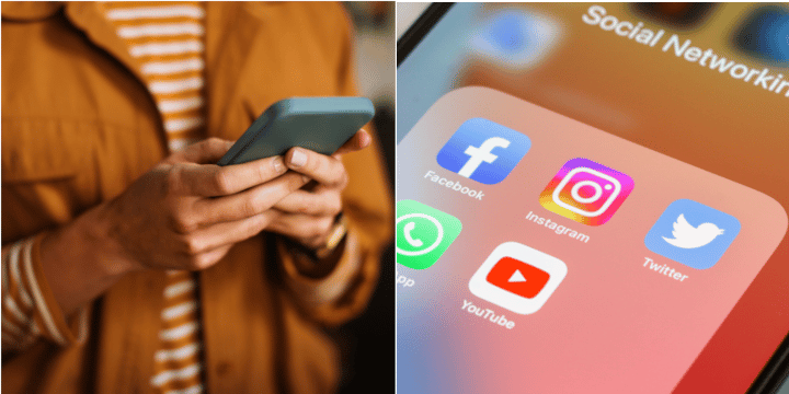 Facebook application on a phone.