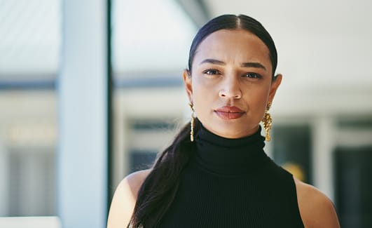 woman looking serious