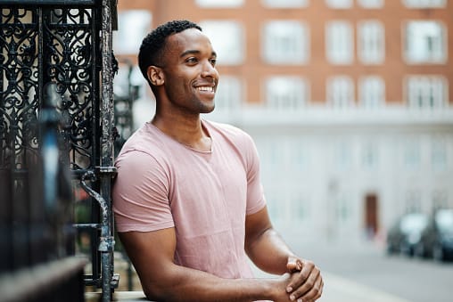 handsome guy smiling