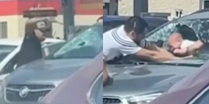 dad saving baby from hot car
