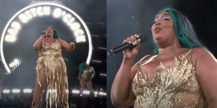 lizzo performing at glastonbury