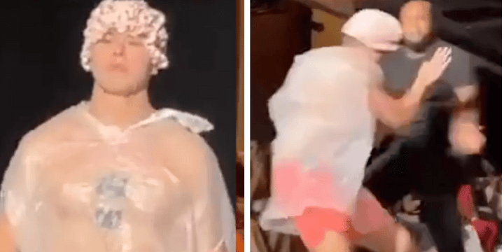 NYFW trash bag man