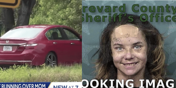 Amber Scheuren-Rusnak with crashed car