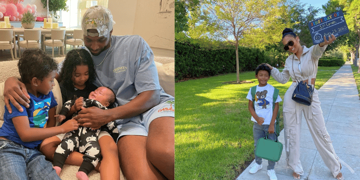 tristan thompson with kids; jordan craig and son