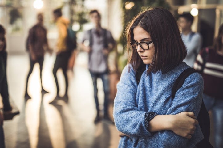 Sad high school student.
