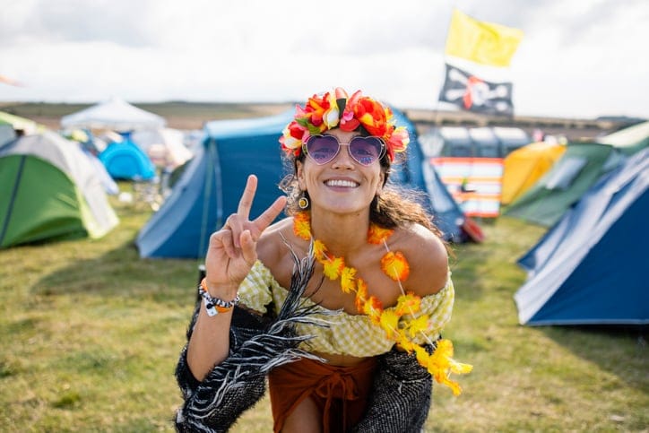 A young woman at a festival in England.