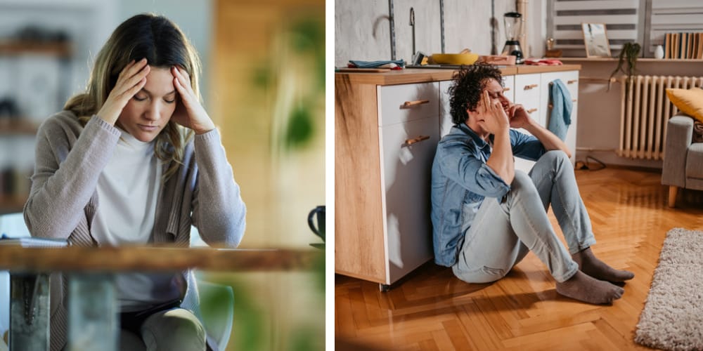 split screen, feeling overwhelmed