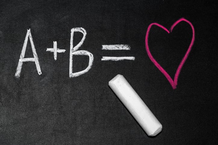 Letter A and B on the chalkboard.