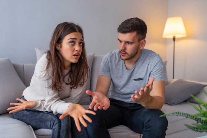 Couple angry with love issues.