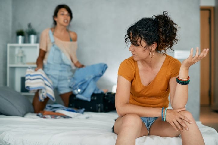 two female friends in an argument