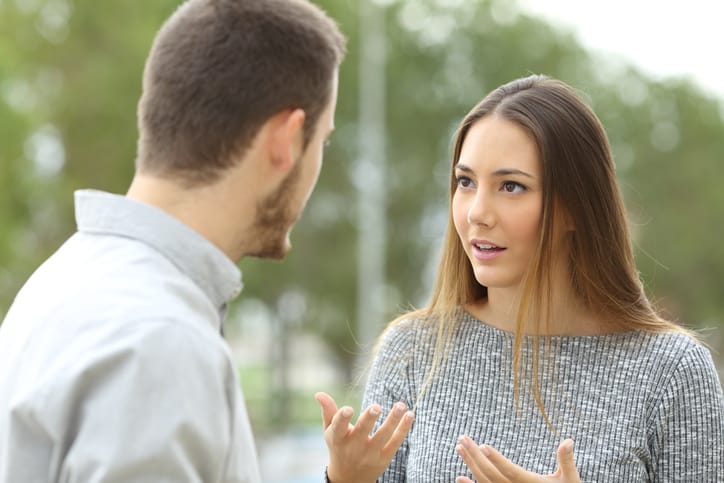 young couple in an argument