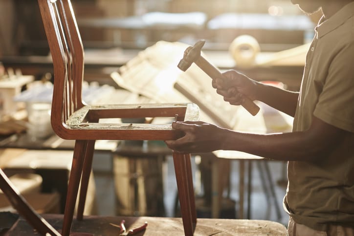 guy building chair