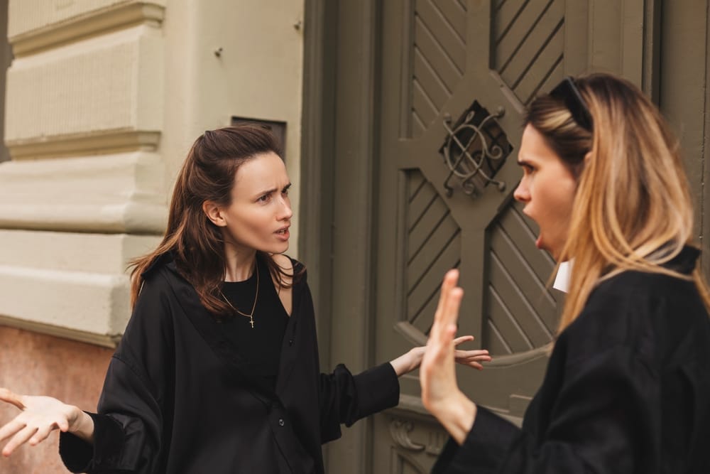 Two friends having a disagreement.