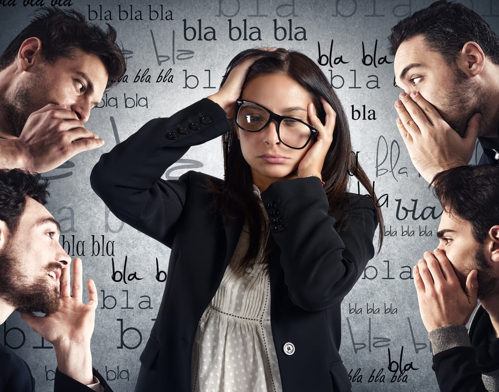 Woman avoiding too much talk.