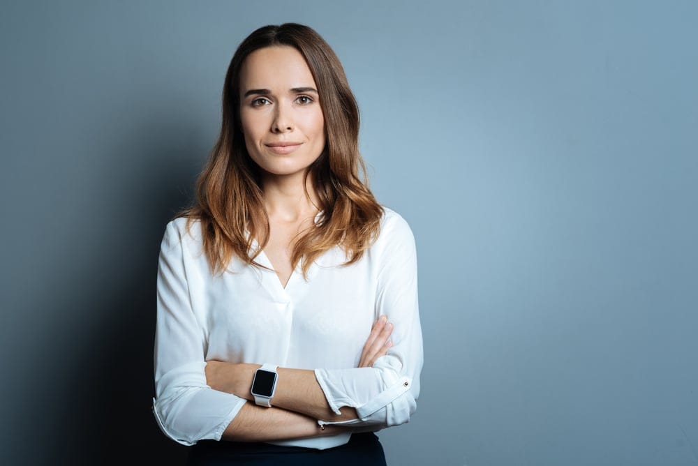 Woman looking confident.