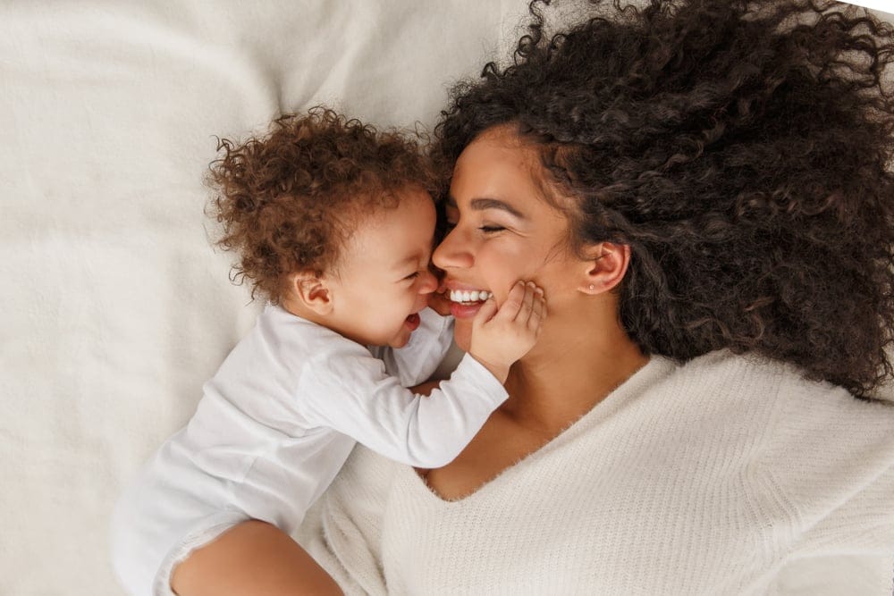 Mother with her child.