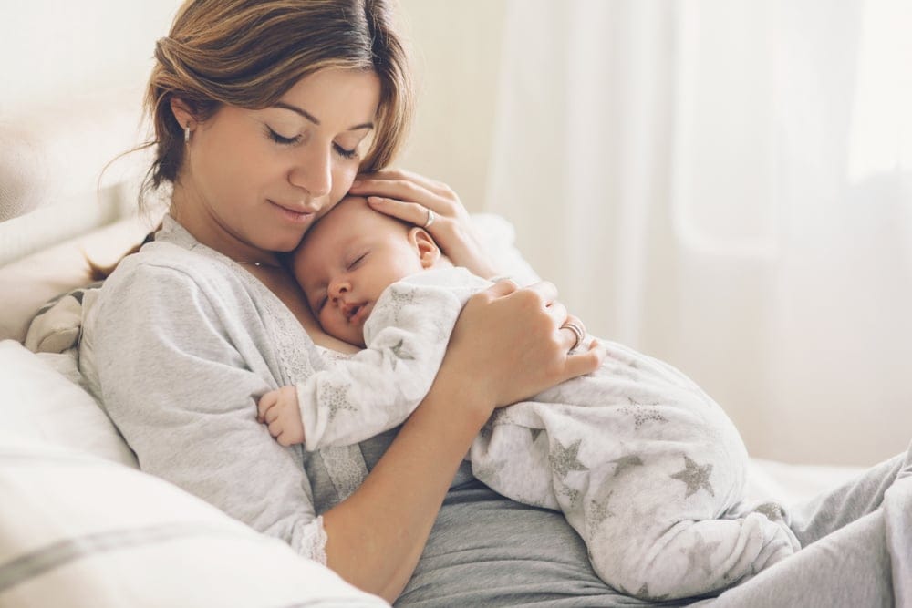Mother with her newborn baby.