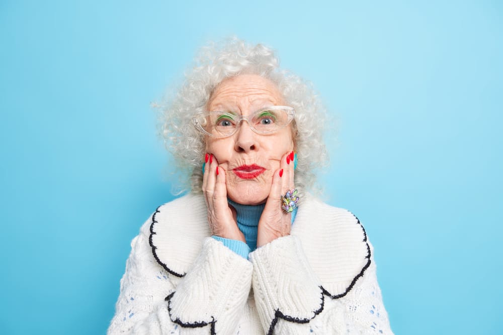 Well styled older woman smiling.