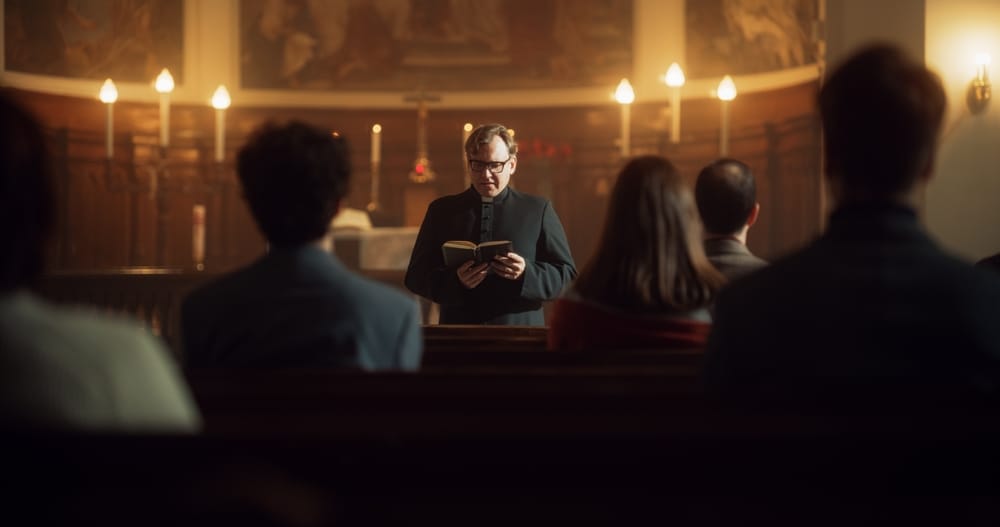 Church sermon during mass.
