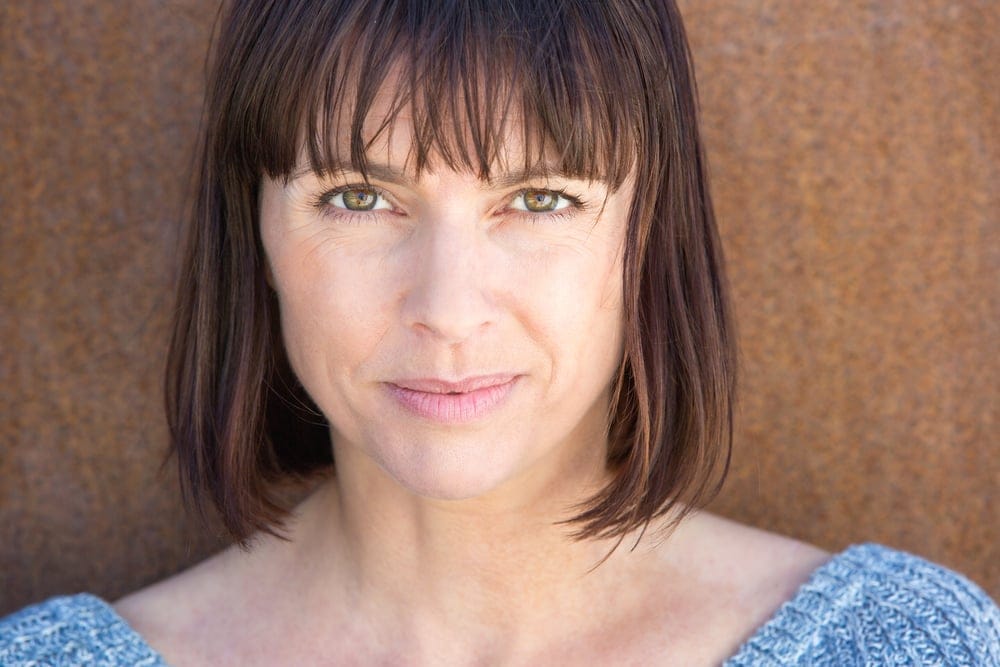 Woman with a bob haircut.