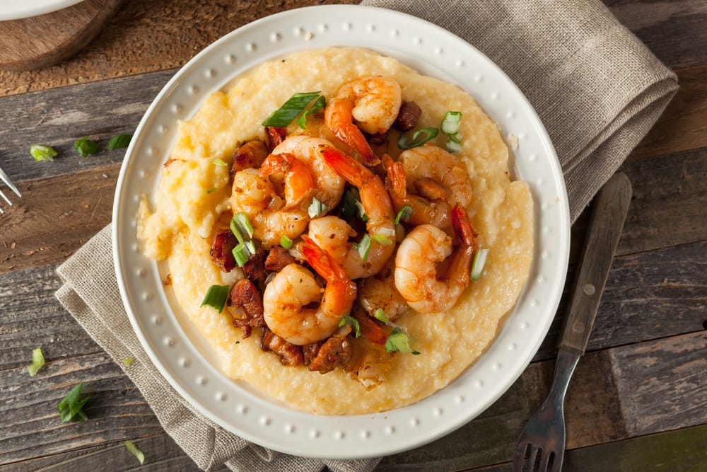 Bowl of shrimp and grits.
