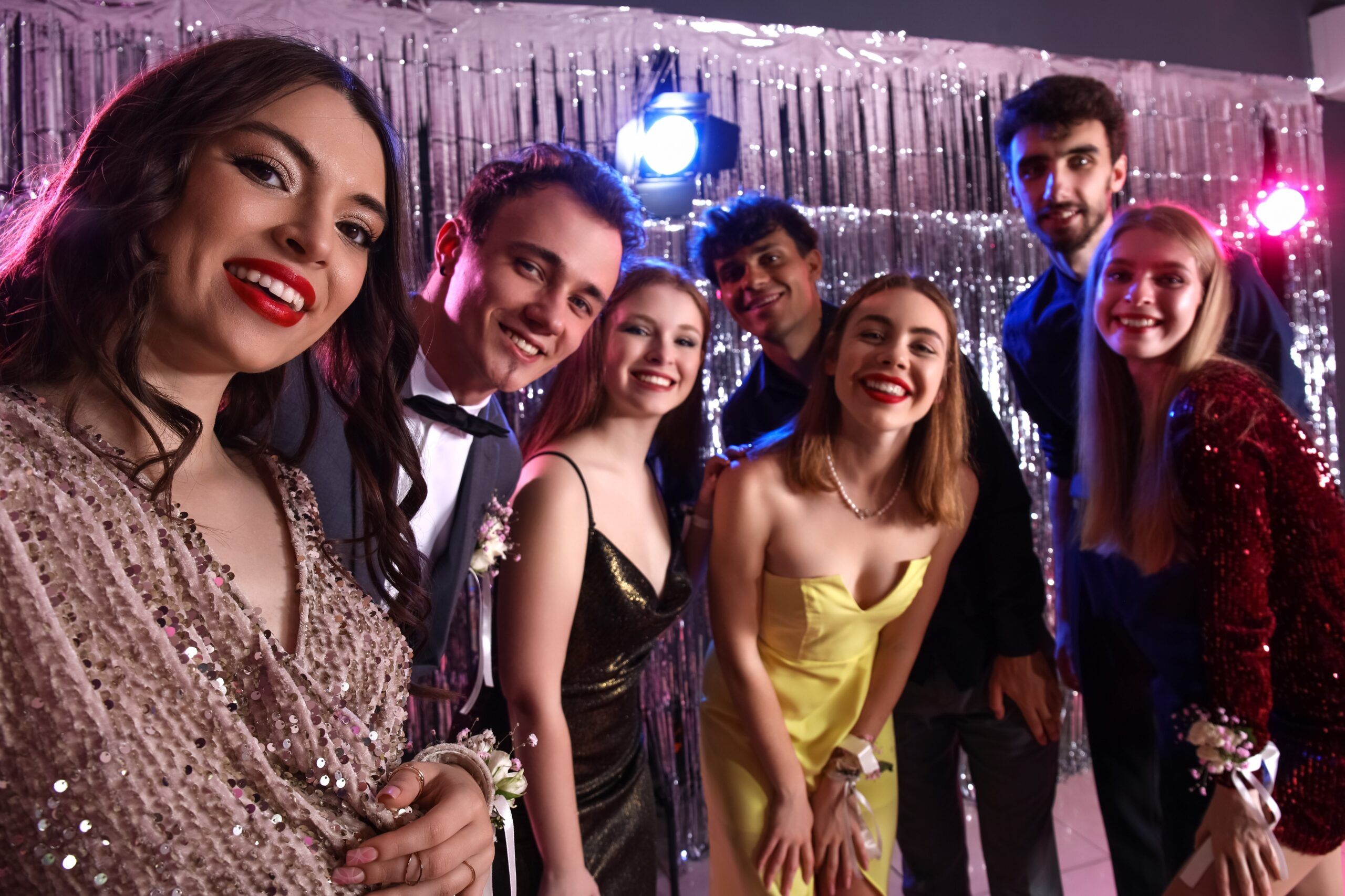 Young people enjoying a night out.