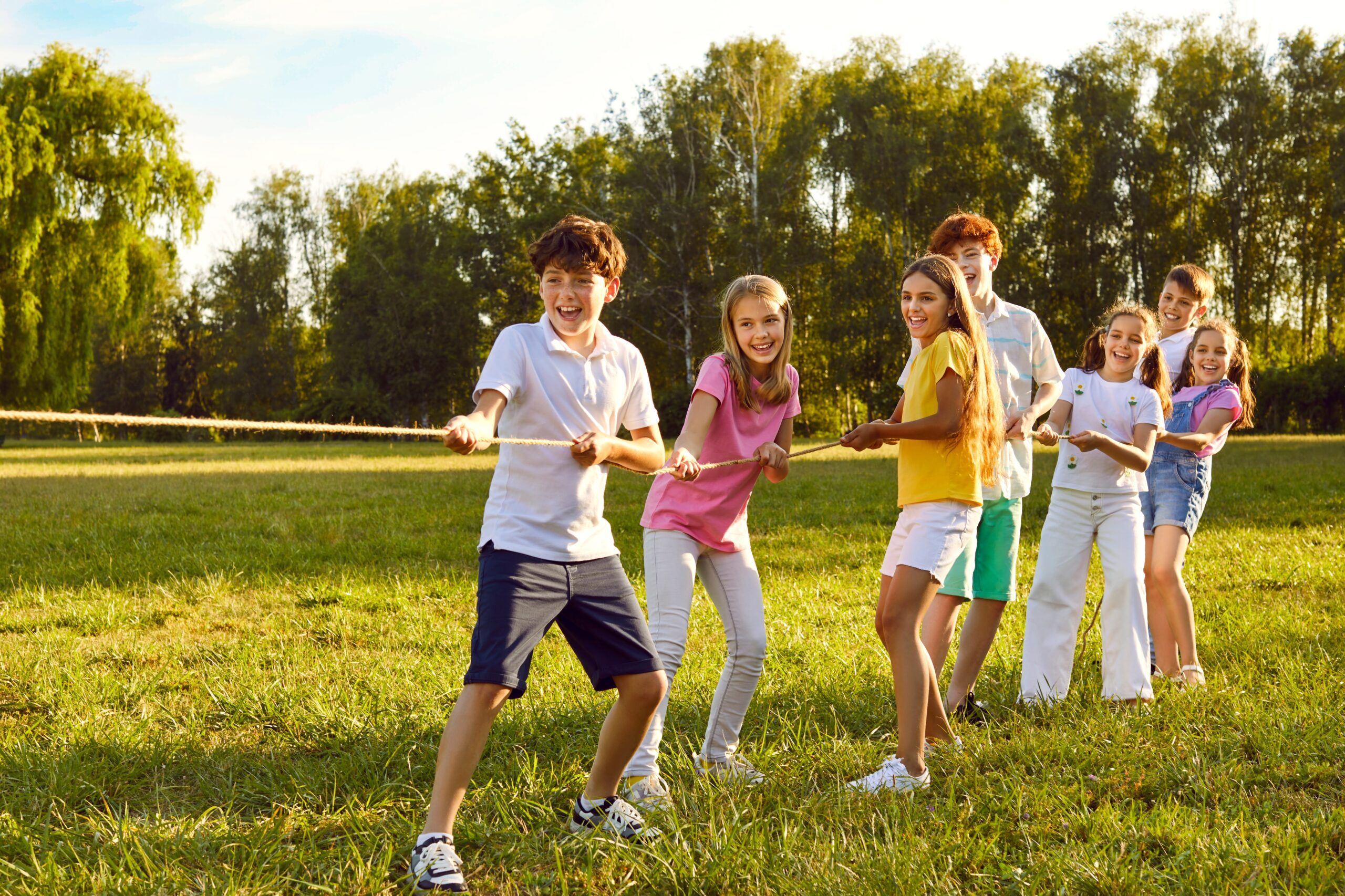 Children playing outside.