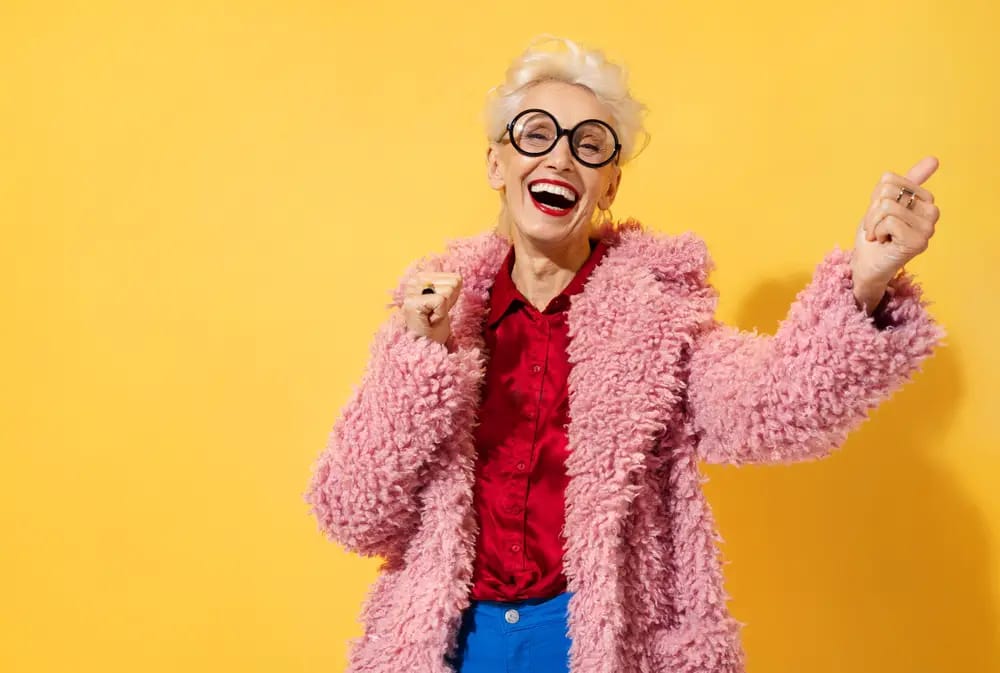 Older woman dancing.