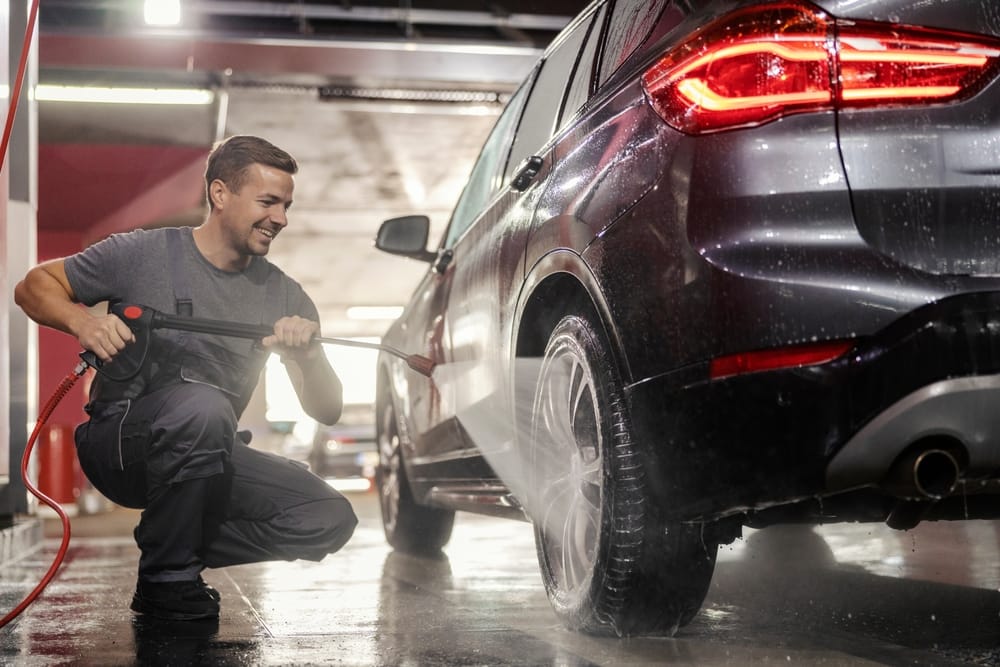 Man at a carwash.