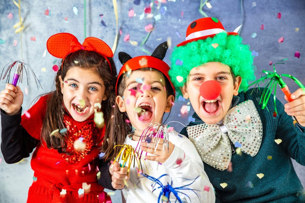 Children celebrating a carnival.