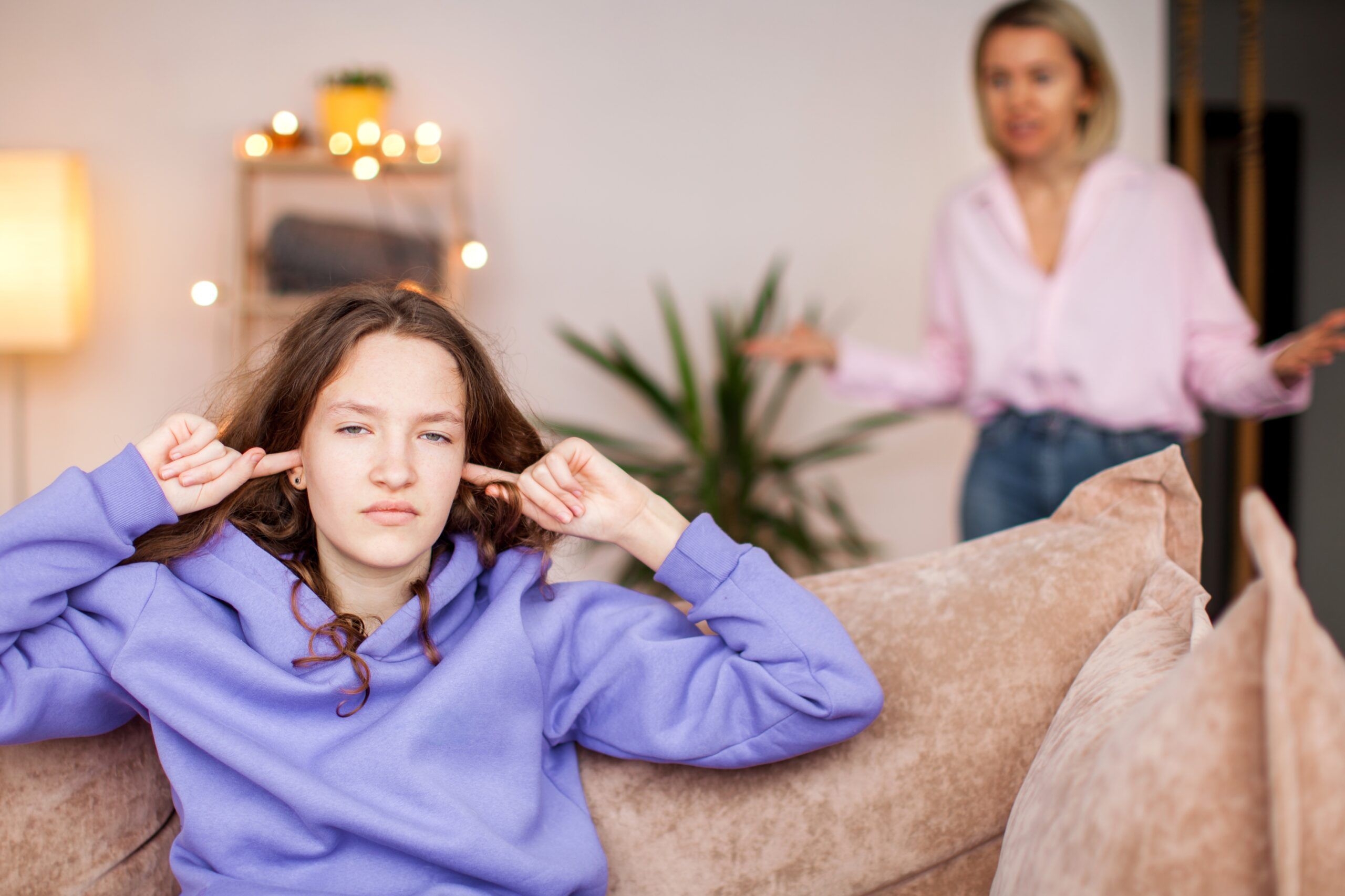 Mom scolds teen daughter.