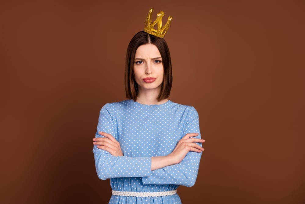 Woman wearing a crown.