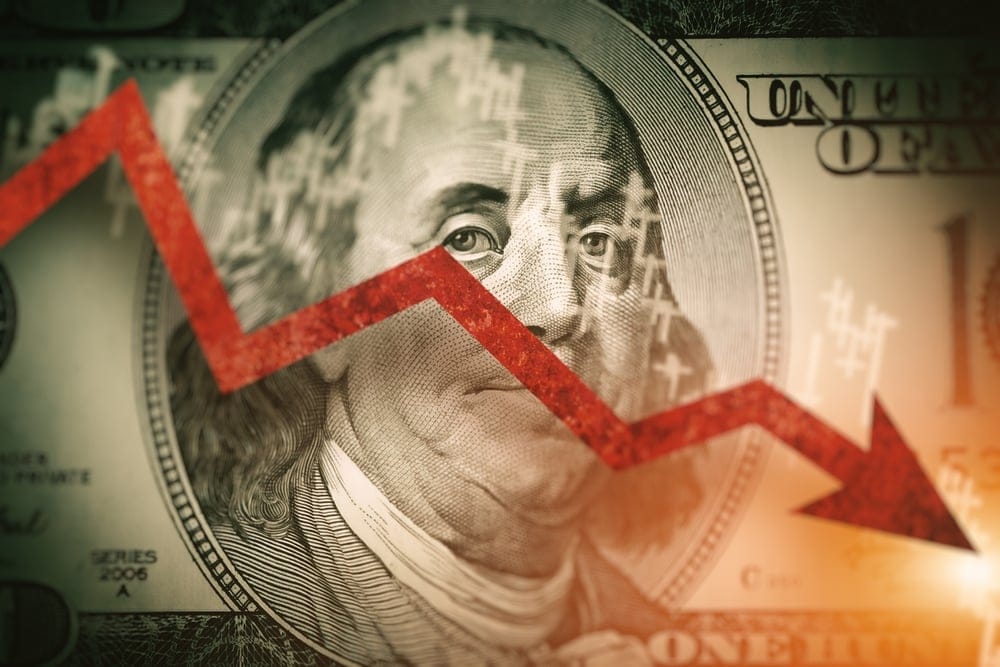 Dollar bill and stock market.