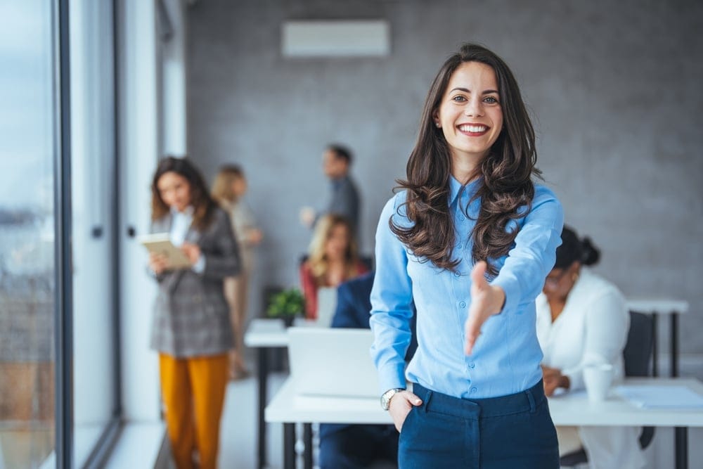 Woman at her office.