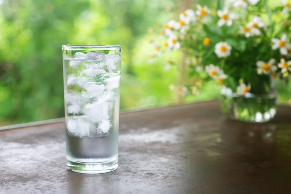 Glass of cold water.